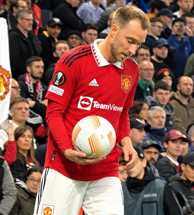 Christian Eriksen i Manchester United-trøjen i oktober 2022